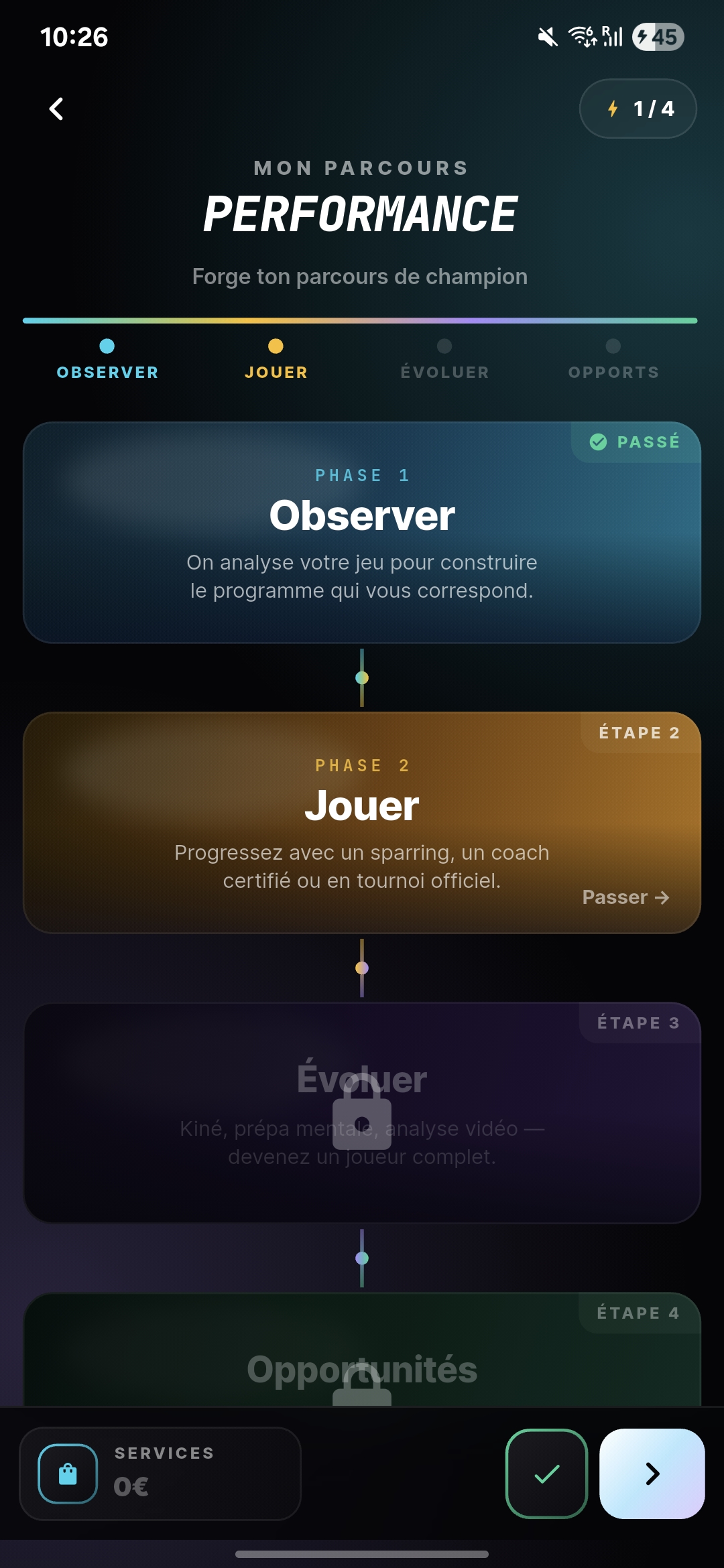 Parcours Performance Padexia — progression